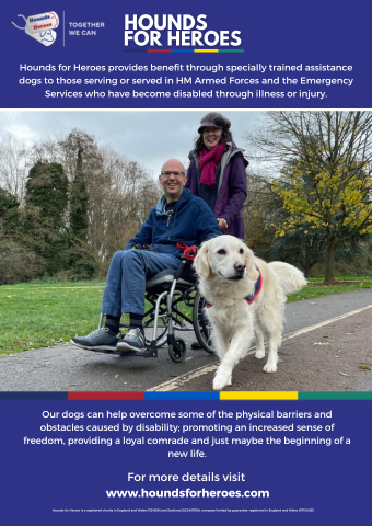 An assistance dog with it's Partner and his wife enjoying a day out