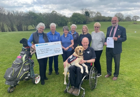 Supporters with Allen at cheque presentation